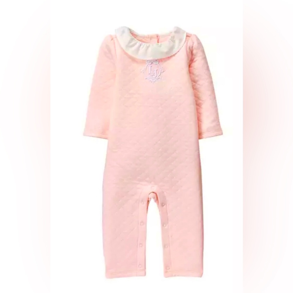 Newborn Petal Pink Quilted 1-Piece-Janie & Jack, 6-13 Mo-Excellent Preowned Cond